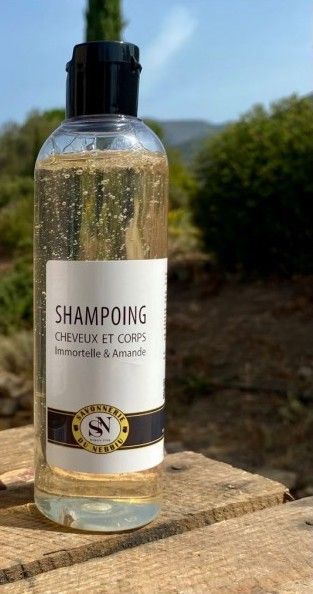 Shampoing artisanal cheveux et corps amande immortelle